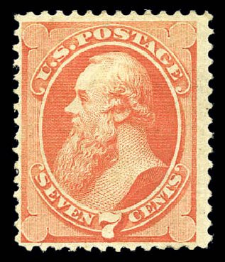 US Stamps Values Scott Catalog #149: 7c 1871 Stanton Without Grill. Matthew Bennett International, Sep 2010, Sale 333, Lot 3543