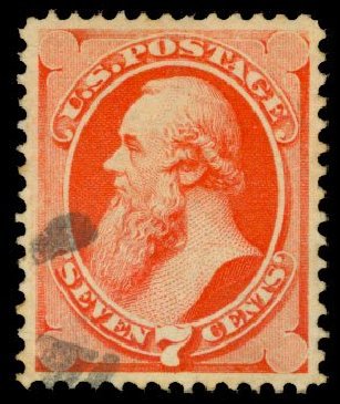 Values of US Stamp Scott Catalog # 149 - 7c 1871 Stanton Without Grill. Daniel Kelleher Auctions, Dec 2013, Sale 640, Lot 156