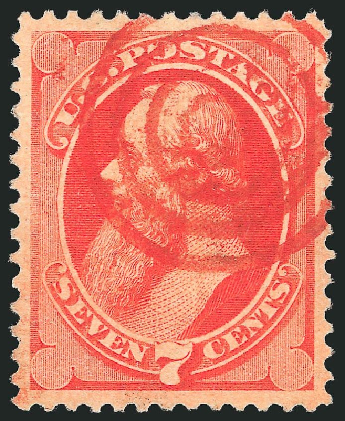 US Stamps Prices Scott Catalog # 149 - 1871 7c Stanton Without Grill. Robert Siegel Auction Galleries, Mar 2014, Sale 1067, Lot 1146