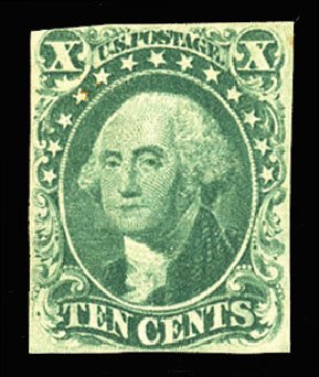 Values of US Stamp Scott 15 - 10c 1855 Washington. Cherrystone Auctions, Nov 2014, Sale 201411, Lot 7