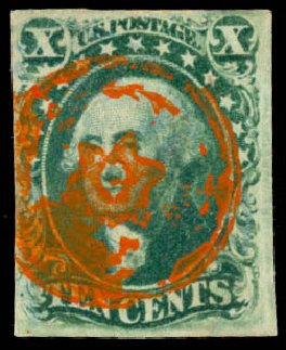 US Stamp Price Scott Catalogue # 15: 10c 1855 Washington. Daniel Kelleher Auctions, May 2014, Sale 652, Lot 77