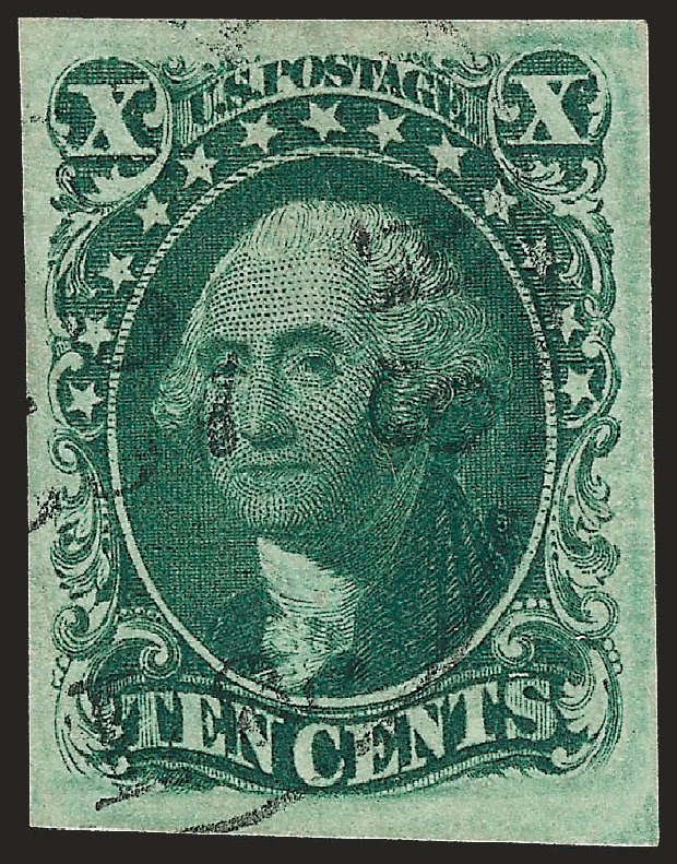 US Stamps Value Scott Catalog 15: 1855 10c Washington. Robert Siegel Auction Galleries, Oct 2008, Sale 963, Lot 247