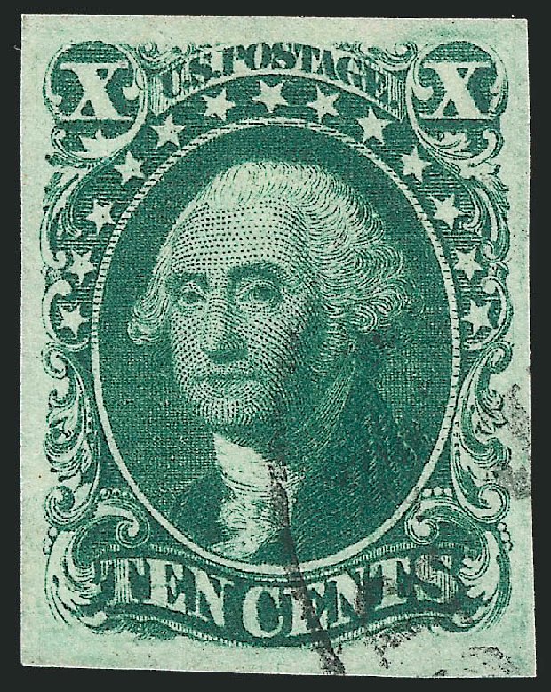 US Stamps Value Scott Catalog # 15: 1855 10c Washington. Robert Siegel Auction Galleries, Sep 2014, Sale 1078, Lot 88