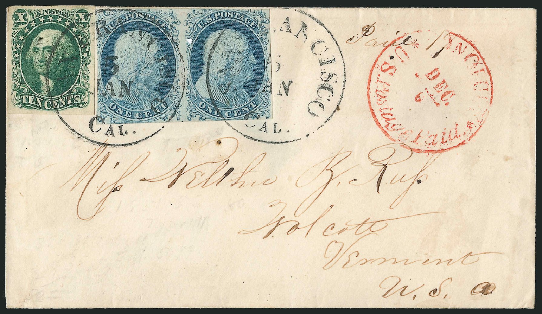 US Stamps Price Scott Catalogue # 15: 1855 10c Washington. Robert Siegel Auction Galleries, Dec 2010, Sale 998, Lot 388