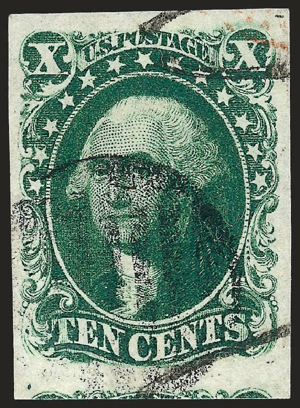 US Stamps Value Scott Catalog # 15 - 1855 10c Washington. Robert Siegel Auction Galleries, Oct 2008, Sale 963, Lot 249