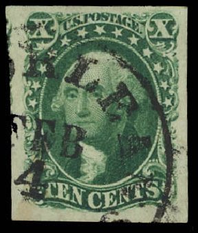 Costs of US Stamp Scott Cat. # 15 - 1855 10c Washington. Daniel Kelleher Auctions, Oct 2012, Sale 632, Lot 950