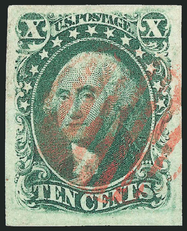 Values of US Stamp Scott Catalogue #15 - 1855 10c Washington. Robert Siegel Auction Galleries, Dec 2013, Sale 1062, Lot 120