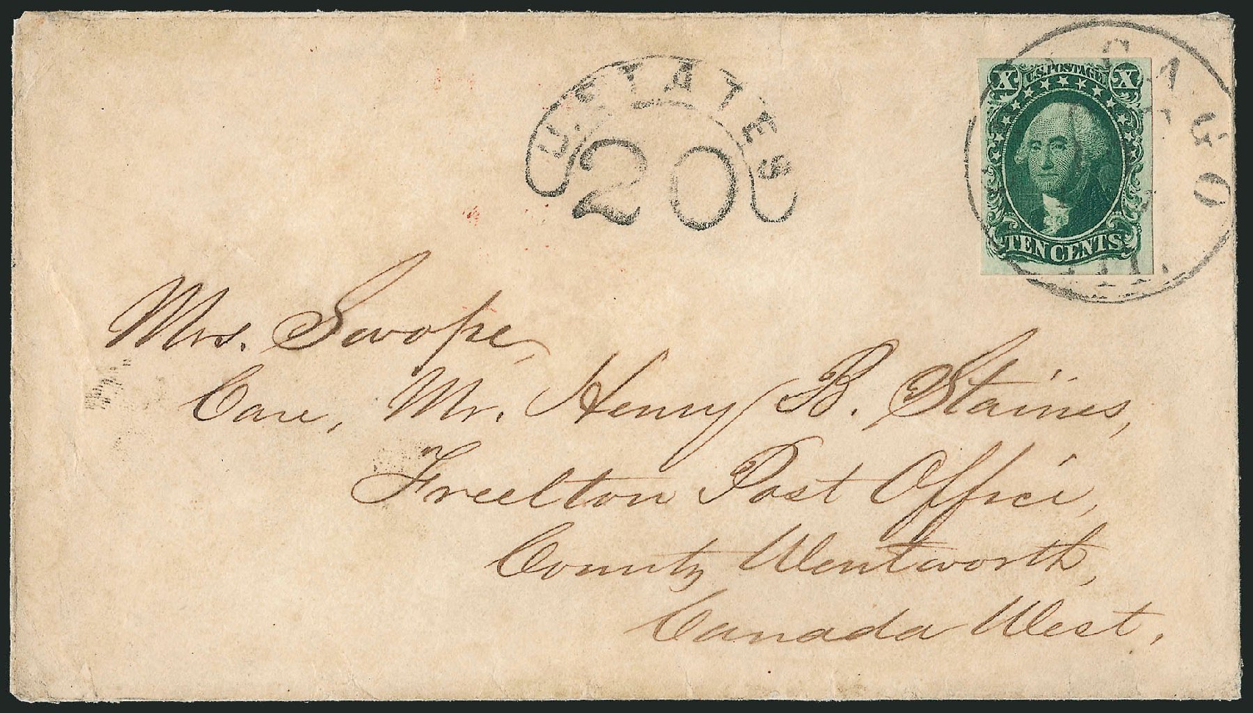 US Stamps Price Scott Catalog # 15 - 10c 1855 Washington. Robert Siegel Auction Galleries, Sep 2010, Sale 993, Lot 300