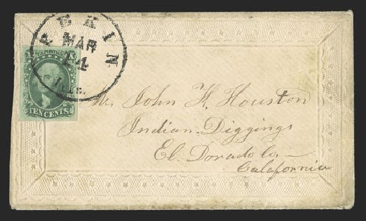 Values of US Stamps Scott Catalogue # 15: 10c 1855 Washington. Spink Shreves Galleries, Jul 2012, Sale 140, Lot 71