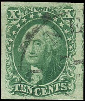 Values of US Stamps Scott # 15: 1855 10c Washington. Regency-Superior, Nov 2014, Sale 108, Lot 74