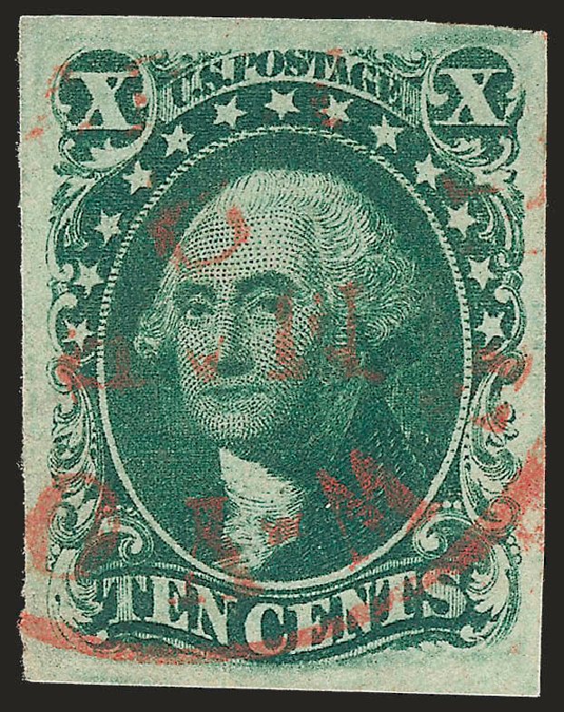 US Stamps Value Scott Catalogue # 15: 10c 1855 Washington. Robert Siegel Auction Galleries, Sep 2009, Sale 976, Lot 1174