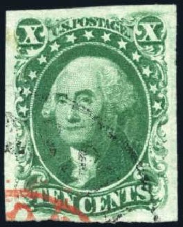 Costs of US Stamp Scott 15 - 10c 1855 Washington. Harmer-Schau Auction Galleries, Feb 2009, Sale 80, Lot 1095