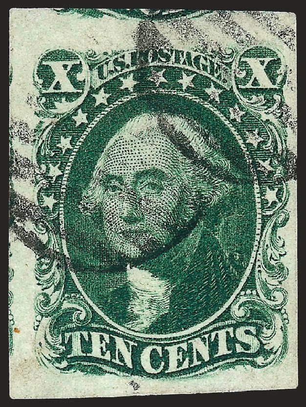 US Stamps Value Scott Catalog # 15: 1855 10c Washington. Robert Siegel Auction Galleries, Oct 2008, Sale 963, Lot 255