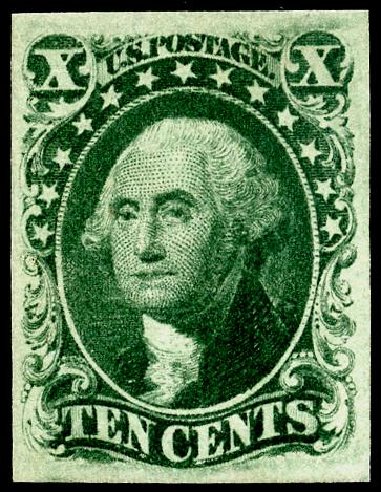 Values of US Stamp Scott Catalog # 15 - 1855 10c Washington. Matthew Bennett International, May 2008, Sale 327, Lot 22