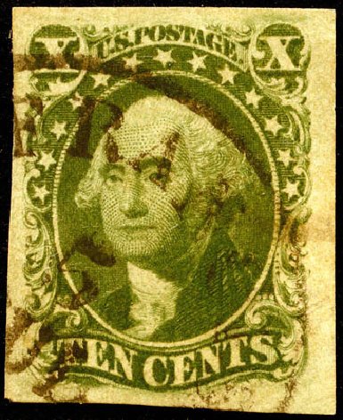 US Stamp Values Scott Cat. #15: 10c 1855 Washington. Matthew Bennett International, Jun 2008, Sale 328, Lot 492