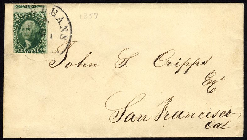 Cost of US Stamp Scott # 15: 10c 1855 Washington. Cherrystone Auctions, Jan 2010, Sale 201001, Lot 33