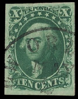 Prices of US Stamp Scott Catalog 15 - 1855 10c Washington. Daniel Kelleher Auctions, Jun 2012, Sale 630, Lot 1226