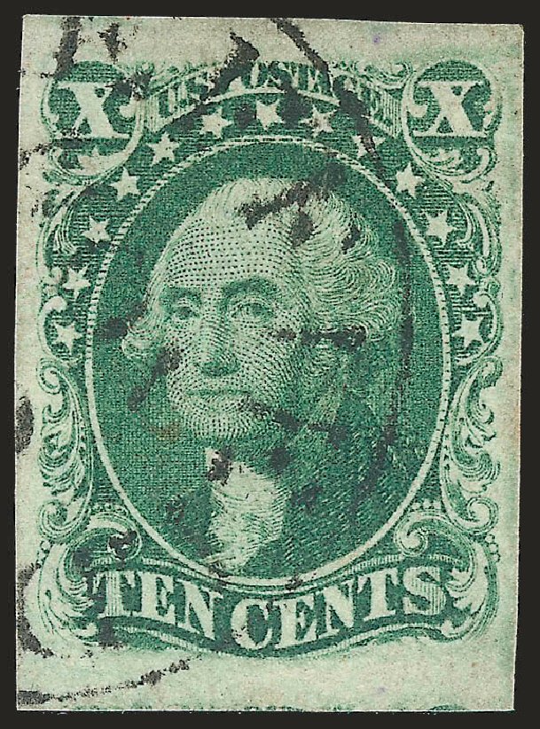 US Stamp Values Scott Catalog #15 - 10c 1855 Washington. Robert Siegel Auction Galleries, Sep 2009, Sale 976, Lot 1176