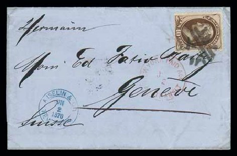 Price of US Stamp Scott Catalogue # 150: 1870 10c Jefferson Without Grill. Matthew Bennett International, Dec 2007, Sale 323, Lot 357