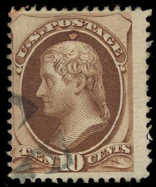 US Stamp Prices Scott Catalog # 150: 10c 1870 Jefferson Without Grill. Daniel Kelleher Auctions, Aug 2012, Sale 631, Lot 847