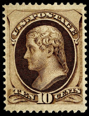 US Stamps Price Scott 150: 1870 10c Jefferson Without Grill. Matthew Bennett International, May 2008, Sale 327, Lot 154