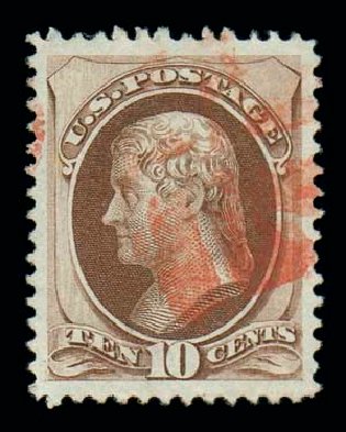 US Stamp Value Scott 150: 1870 10c Jefferson Without Grill. Matthew Bennett International, Dec 2007, Sale 323, Lot 355