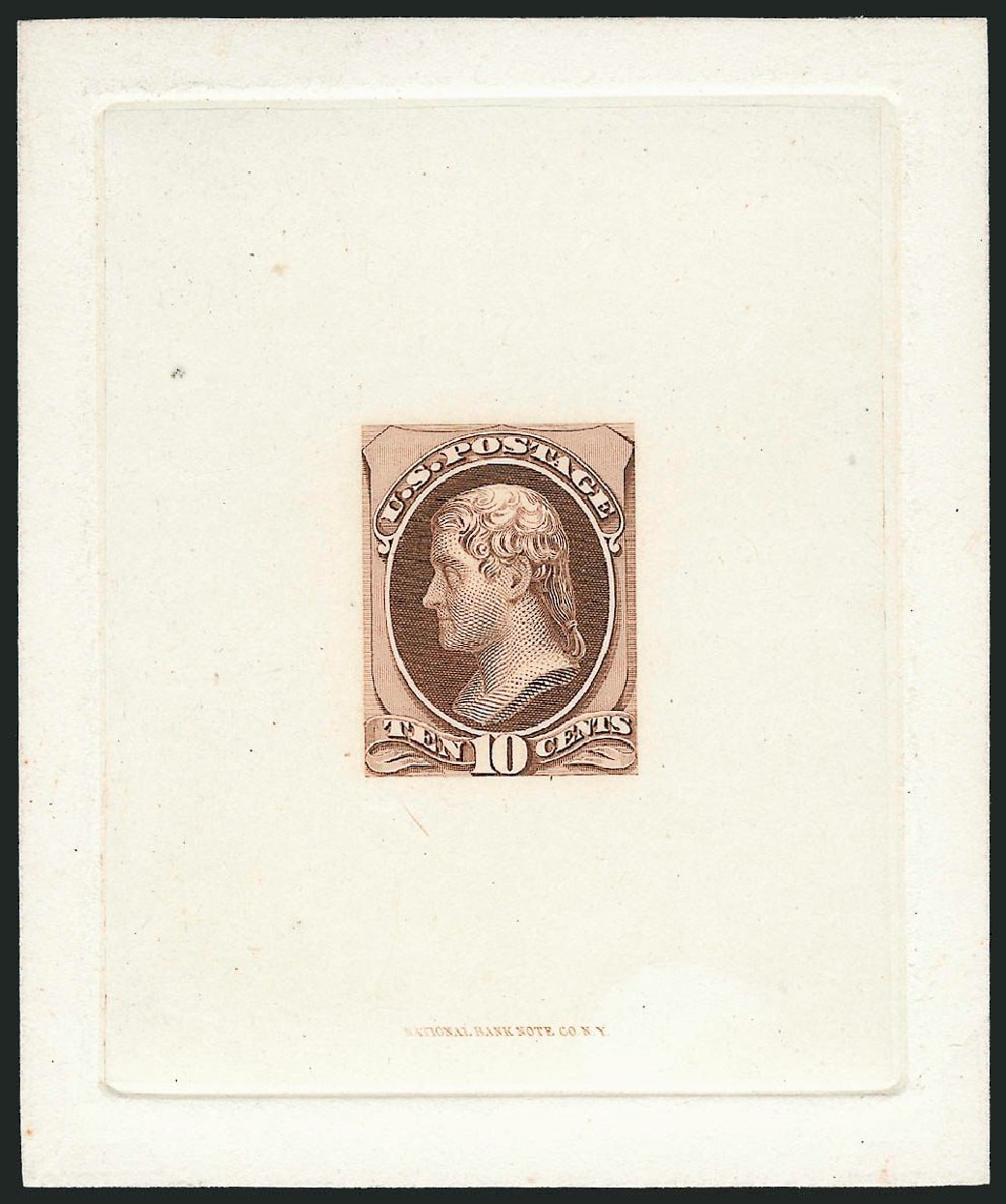 US Stamps Values Scott Catalog 150: 1870 10c Jefferson Without Grill. Robert Siegel Auction Galleries, Nov 2013, Sale 1057, Lot 525
