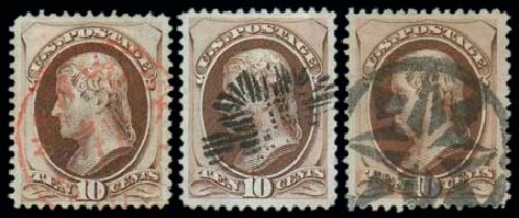 US Stamps Prices Scott Catalogue # 150: 1870 10c Jefferson Without Grill. Matthew Bennett International, Dec 2007, Sale 323, Lot 356