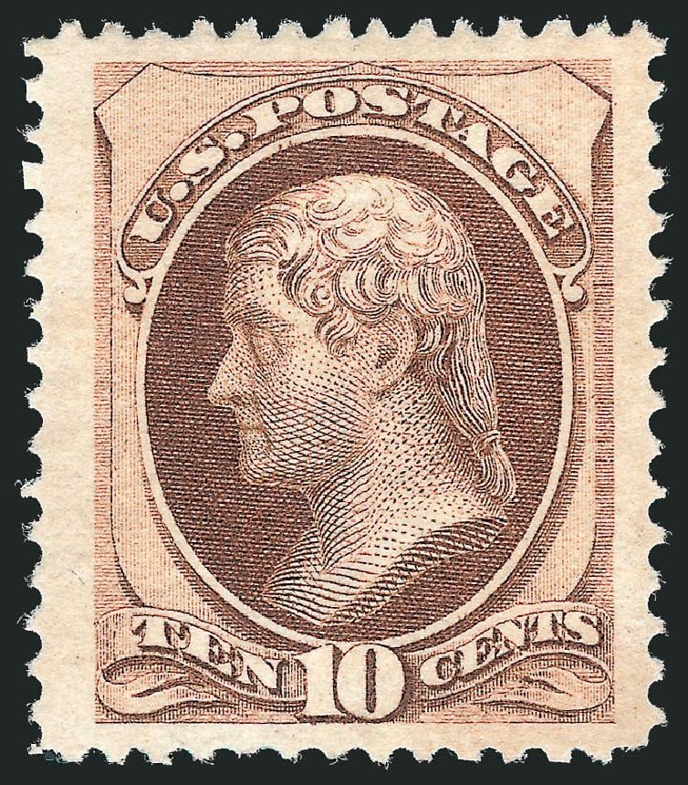 Cost of US Stamp Scott 150: 10c 1870 Jefferson Without Grill. Robert Siegel Auction Galleries, May 2013, Sale 1044, Lot 136
