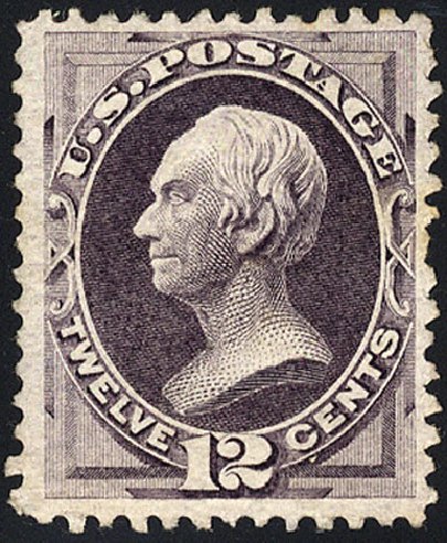 US Stamp Value Scott Catalog 151 - 12c 1870 Clay Without Grill. Cherrystone Auctions, Mar 2009, Sale 200903, Lot 137