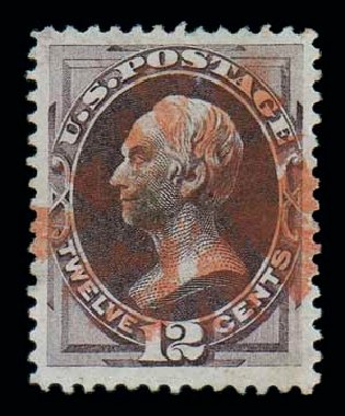 Prices of US Stamps Scott Catalogue #151 - 12c 1870 Clay Without Grill. Matthew Bennett International, Dec 2007, Sale 323, Lot 359
