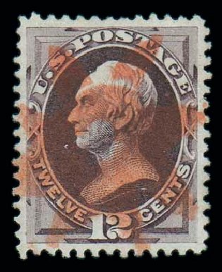 US Stamp Value Scott Cat. # 151 - 1870 12c Clay Without Grill. Matthew Bennett International, Dec 2007, Sale 325, Lot 1640