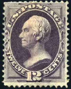 US Stamp Prices Scott Cat. #151 - 1870 12c Clay Without Grill. Harmer-Schau Auction Galleries, Apr 2009, Sale 81, Lot 554