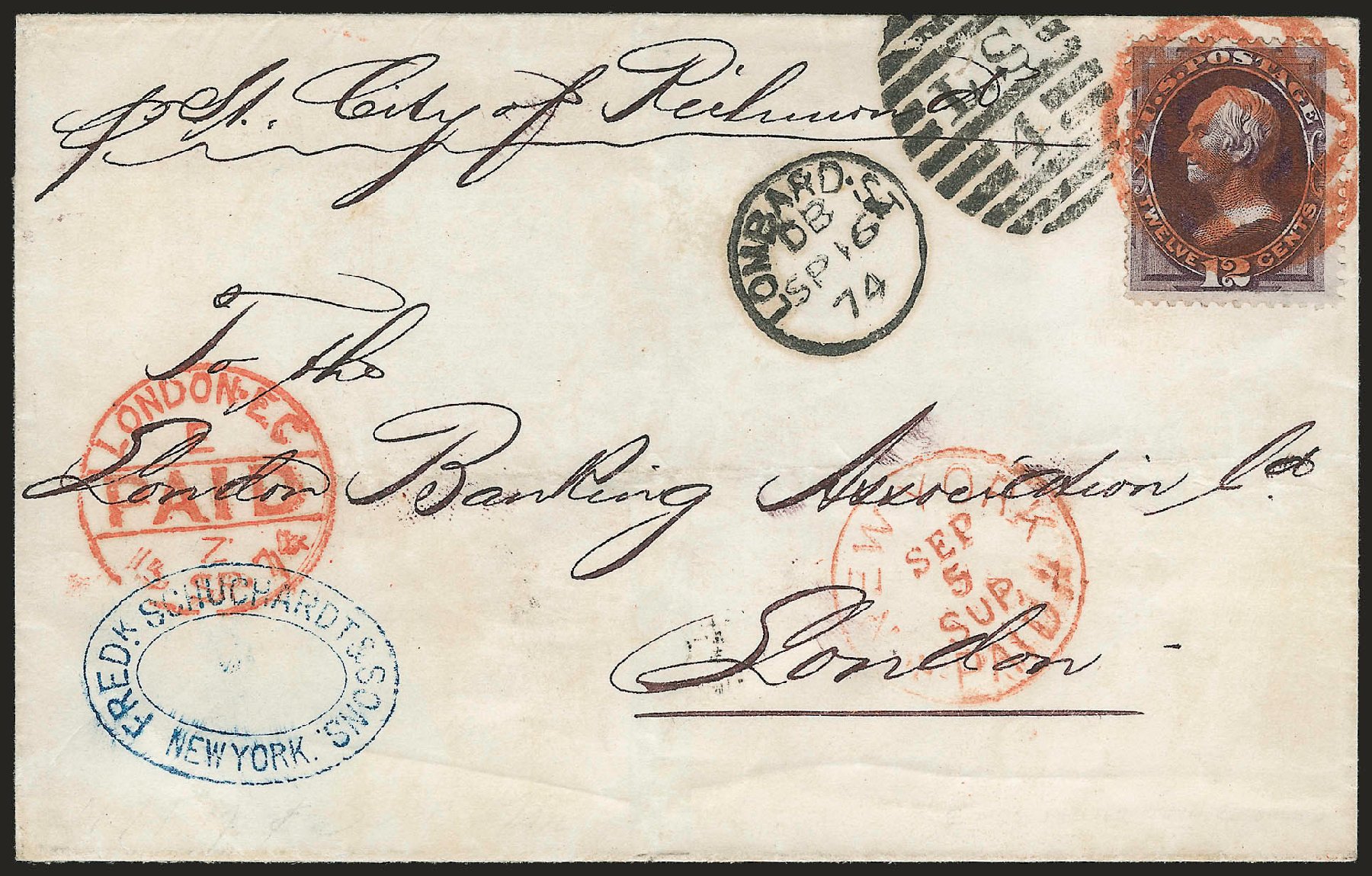 US Stamps Price Scott Cat. #151: 12c 1870 Clay Without Grill. Robert Siegel Auction Galleries, Jun 2010, Sale 989, Lot 144