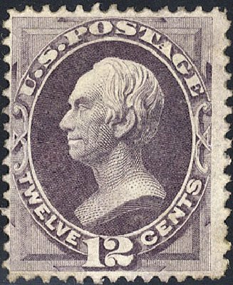 US Stamp Value Scott Catalogue #151: 1870 12c Clay Without Grill. Cherrystone Auctions, Nov 2008, Sale 200811, Lot 1073
