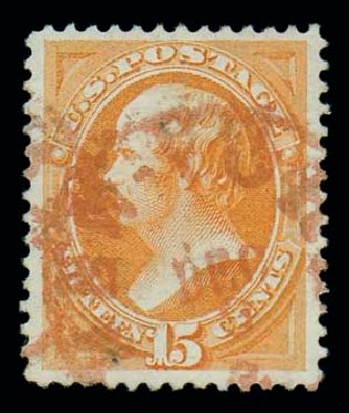 US Stamp Value Scott Catalog #152 - 1870 15c Webster Without Grill. Matthew Bennett International, Dec 2007, Sale 323, Lot 367