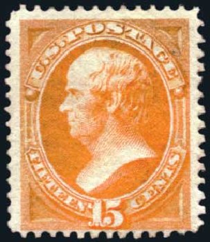 US Stamp Prices Scott Cat. # 152 - 1870 15c Webster Without Grill. Harmer-Schau Auction Galleries, May 2014, Sale 101, Lot 127