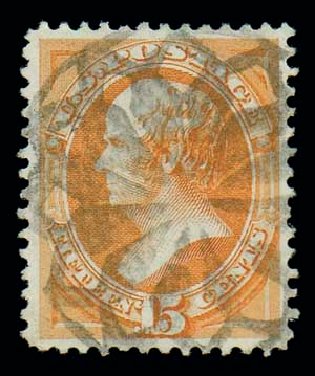 US Stamp Price Scott 152 - 1870 15c Webster Without Grill. Matthew Bennett International, Dec 2007, Sale 323, Lot 368