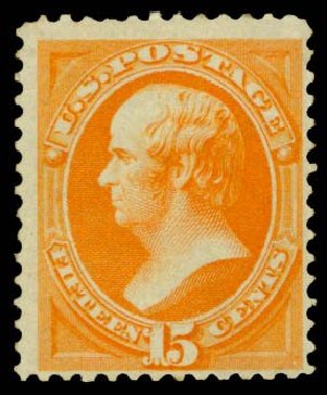 US Stamps Value Scott Cat. 152 - 1870 15c Webster Without Grill. Daniel Kelleher Auctions, May 2014, Sale 652, Lot 289