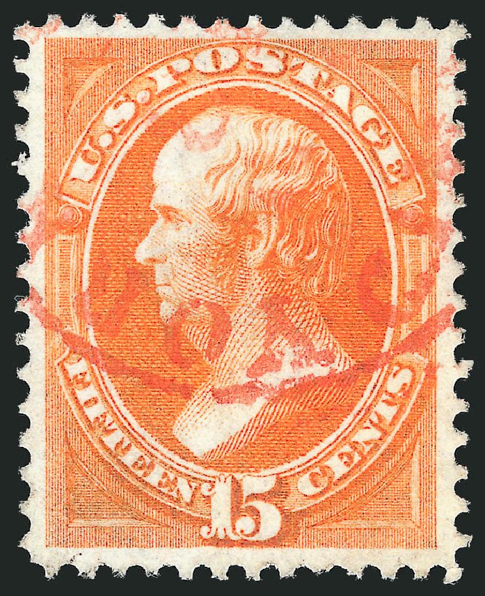 US Stamp Values Scott Catalogue #152: 15c 1870 Webster Without Grill. Robert Siegel Auction Galleries, Sep 2012, Sale 1027, Lot 60