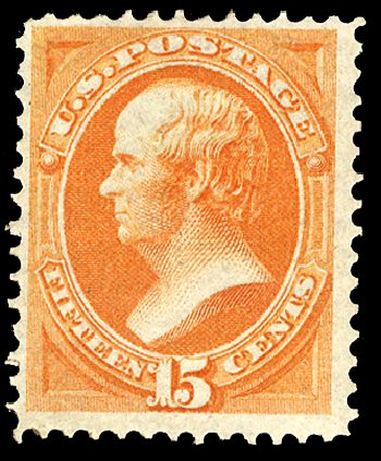 US Stamp Value Scott # 152: 1870 15c Webster Without Grill. Cherrystone Auctions, Jun 2011, Sale 201106, Lot 41
