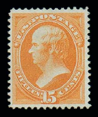 US Stamp Price Scott Cat. # 152 - 1870 15c Webster Without Grill. Matthew Bennett International, Dec 2007, Sale 324, Lot 1114
