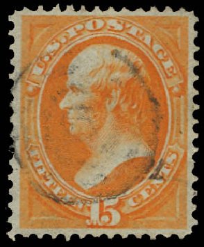 Price of US Stamps Scott Catalog 152 - 15c 1870 Webster Without Grill. Daniel Kelleher Auctions, Apr 2012, Sale 629, Lot 214