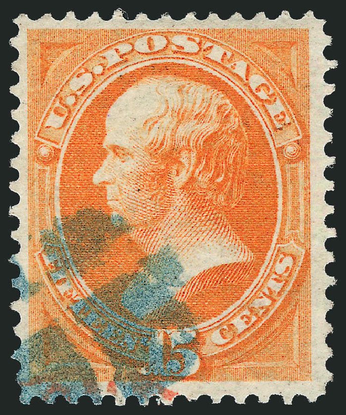 US Stamp Value Scott Catalog # 152 - 1870 15c Webster Without Grill. Robert Siegel Auction Galleries, Oct 2010, Sale 997, Lot 5564