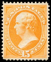 US Stamp Value Scott Catalogue #152: 15c 1870 Webster Without Grill. Schuyler J. Rumsey Philatelic Auctions, Apr 2015, Sale 60, Lot 2155