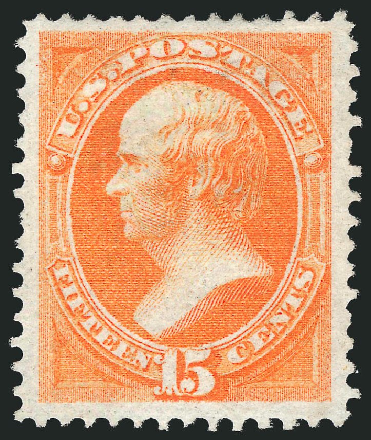 US Stamps Values Scott #152: 1870 15c Webster Without Grill. Robert Siegel Auction Galleries, Mar 2012, Sale 1021, Lot 365
