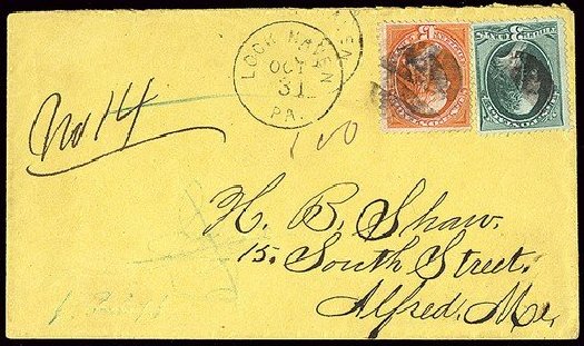 US Stamp Prices Scott Catalog #152 - 15c 1870 Webster Without Grill. Spink Shreves Galleries, Jan 2014, Sale 146, Lot 265
