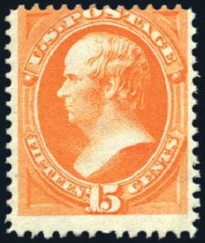 Cost of US Stamp Scott Catalogue #152 - 1870 15c Webster Without Grill. Harmer-Schau Auction Galleries, Aug 2011, Sale 90, Lot 1313