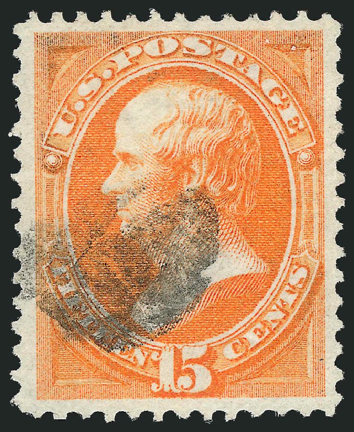 US Stamp Values Scott # 152: 1870 15c Webster Without Grill. Robert Siegel Auction Galleries, Nov 2012, Sale 1034, Lot 156