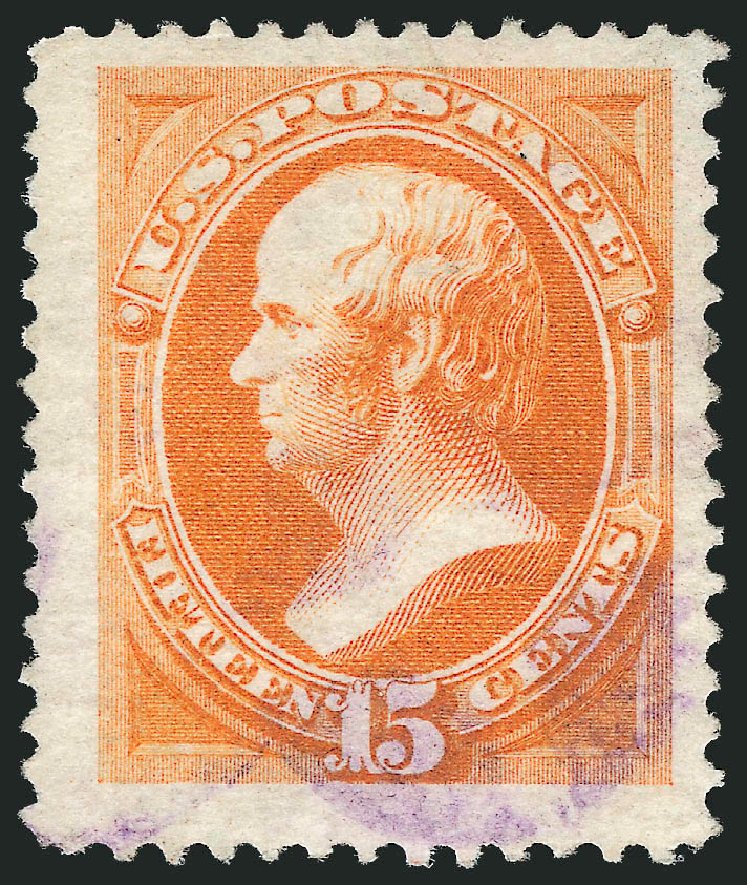 US Stamps Prices Scott Cat. #152 - 1870 15c Webster Without Grill. Robert Siegel Auction Galleries, Dec 2012, Sale 1037, Lot 1726
